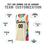 Custom Cream Side Flame Pattern Fashion Sports Uniform Basketball Jersey