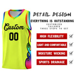 Custom Fluorescent Green Side Flame Pattern Fashion Sports Uniform Basketball Jersey
