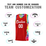 Custom Red Side Flame Pattern Fashion Sports Uniform Basketball Jersey