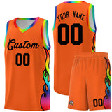 Custom Texas Orange Side Flame Pattern Fashion Sports Uniform Basketball Jersey