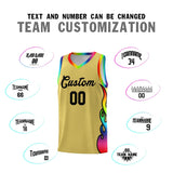 Custom Old Gold Side Flame Pattern Fashion Sports Uniform Basketball Jersey