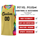 Custom Old Gold Side Flame Pattern Fashion Sports Uniform Basketball Jersey