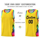 Custom Gold Side Flame Pattern Fashion Sports Uniform Basketball Jersey