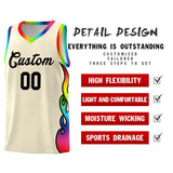 Custom Cream Side Flame Pattern Fashion Sports Uniform Basketball Jersey