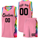 Custom Light Pink Side Flame Pattern Fashion Sports Uniform Basketball Jersey