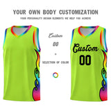 Custom Neon Green Side Flame Pattern Fashion Sports Uniform Basketball Jersey