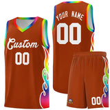 Custom Texas Orange Side Flame Pattern Fashion Sports Uniform Basketball Jersey