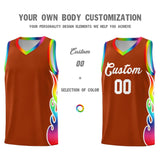 Custom Texas Orange Side Flame Pattern Fashion Sports Uniform Basketball Jersey