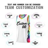 Custom White Side Flame Pattern Fashion Sports Uniform Basketball Jersey