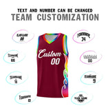 Custom Crimson Side Flame Pattern Fashion Sports Uniform Basketball Jersey