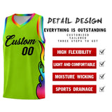 Custom Neon Green Side Flame Pattern Fashion Sports Uniform Basketball Jersey