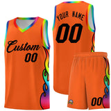 Custom Texas Orange Side Flame Pattern Fashion Sports Uniform Basketball Jersey