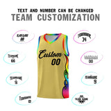 Custom Old Gold Side Flame Pattern Fashion Sports Uniform Basketball Jersey