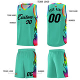 Custom Bright Green Side Flame Pattern Fashion Sports Uniform Basketball Jersey