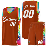 Custom Texas Orange Side Flame Pattern Fashion Sports Uniform Basketball Jersey