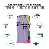 Custom Light Purple Side Flame Pattern Fashion Sports Uniform Basketball Jersey