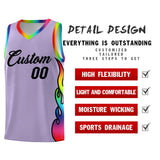 Custom Light Purple Side Flame Pattern Fashion Sports Uniform Basketball Jersey