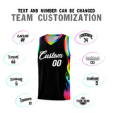Custom Black Side Flame Pattern Fashion Sports Uniform Basketball Jersey