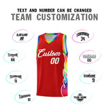 Custom Red Side Flame Pattern Fashion Sports Uniform Basketball Jersey