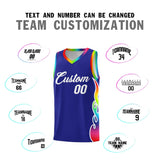 Custom Royal Side Flame Pattern Fashion Sports Uniform Basketball Jersey