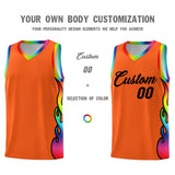 Custom Texas Orange Side Flame Pattern Fashion Sports Uniform Basketball Jersey