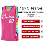 Custom Pink Side Flame Pattern Fashion Sports Uniform Basketball Jersey
