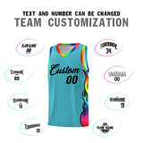 Custom Sky Blue Side Flame Pattern Fashion Sports Uniform Basketball Jersey