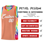 Custom Light Orange Side Flame Pattern Fashion Sports Uniform Basketball Jersey