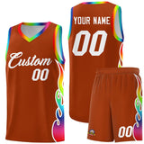 Custom Texas Orange Side Flame Pattern Fashion Sports Uniform Basketball Jersey