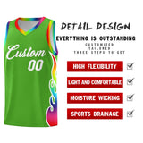 Custom Neon Green Side Flame Pattern Fashion Sports Uniform Basketball Jersey