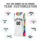 Custom White Side Flame Pattern Fashion Sports Uniform Basketball Jersey