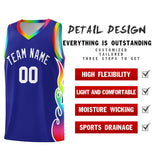 Custom Royal Side Flame Pattern Fashion Sports Uniform Basketball Jersey