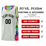 Custom Gray Side Flame Pattern Fashion Sports Uniform Basketball Jersey