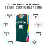 Custom Midnight Green Side Flame Pattern Fashion Sports Uniform Basketball Jersey