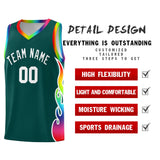 Custom Midnight Green Side Flame Pattern Fashion Sports Uniform Basketball Jersey