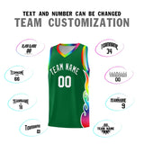 Custom Kelly Green Side Flame Pattern Fashion Sports Uniform Basketball Jersey