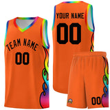 Custom Texas Orange Side Flame Pattern Fashion Sports Uniform Basketball Jersey