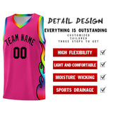 Custom Rose Red Side Flame Pattern Fashion Sports Uniform Basketball Jersey