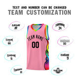 Custom Light Pink Side Flame Pattern Fashion Sports Uniform Basketball Jersey