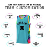 Custom Sky Blue Side Flame Pattern Fashion Sports Uniform Basketball Jersey