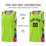 Custom Neon Green Side Flame Pattern Fashion Sports Uniform Basketball Jersey