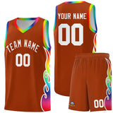 Custom Texas Orange Side Flame Pattern Fashion Sports Uniform Basketball Jersey