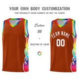 Custom Texas Orange Side Flame Pattern Fashion Sports Uniform Basketball Jersey