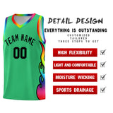 Custom Kelly Green Side Flame Pattern Fashion Sports Uniform Basketball Jersey