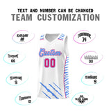 Custom White Personalized Tiger Claw Pattern Sports Uniform Basketball Jersey