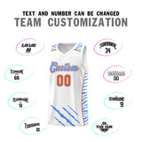Custom White Personalized Tiger Claw Pattern Sports Uniform Basketball Jersey