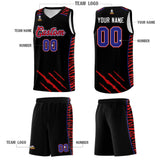 Custom Black Personalized Tiger Claw Pattern Sports Uniform Basketball Jersey