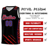 Custom Black Personalized Tiger Claw Pattern Sports Uniform Basketball Jersey