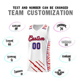 Custom White Personalized Tiger Claw Pattern Sports Uniform Basketball Jersey