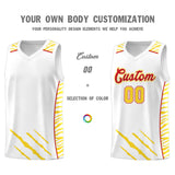 Custom White Personalized Tiger Claw Pattern Sports Uniform Basketball Jersey